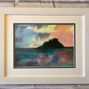 Original Watercolour Painting - St Michaels Mount At Sunset | Ebb and flo cornwall